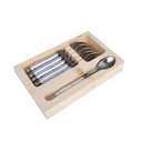 Ver imagem 1 de Conjunto de 6 COLHERES SOBREMESA Laguiole LA TOUR Luxo com bandeja de madeira- branco