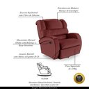 Ver imagem 3 de Poltrona do Papai Sala de Cinema Reclinável Kylie Glider Manual Giratória PU Vermelho G23 Gran Belo