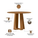 Ver imagem 3 de Mesa de Jantar 4 Lugares Redonda 100cm Tampo Mdf Belly N01 Ypê - Lyam Decor