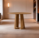 Ver imagem 1 de Mesa de Jantar 4 Lugares Redonda 100cm Tampo MDF Belly N01 Ypê - Lyam Decor