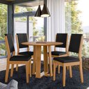 Ver imagem 2 de Mesa de Jantar 4 Lugares Redonda 100cm Tampo Mdf Belly N01 Ypê - Lyam Decor