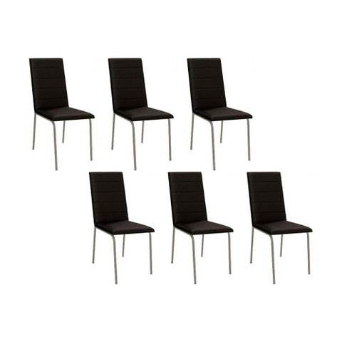 Cadeira de Cozinha Amsterdã C091 Kit 6 Un Niquel/preto 110 - Kappesberg