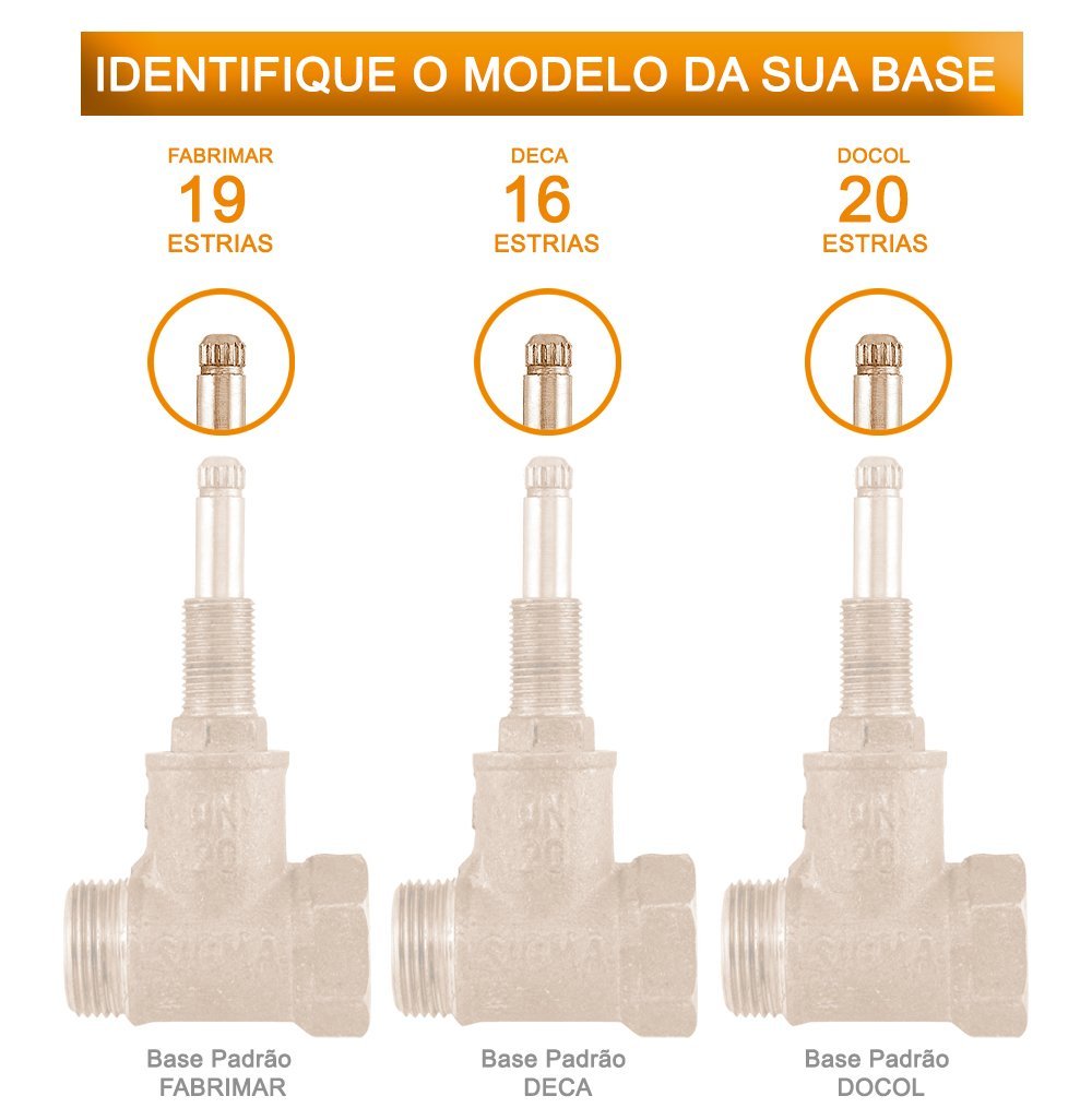 ACABAMENTO REGISTRO 1.1/2 OU 1.1/4 PADRÃO DOCOL - LUCCA 1509 - 6