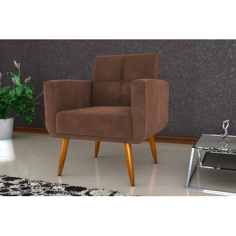 Poltrona Decorativa Havana Veludo Ferrugem E435 - Matrix