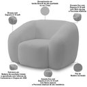Ver imagem 3 de Kit 02 Poltronas Decorativa Orgânica para Sala Living Emery M05 Bouclê Cinza - Lyam Decor