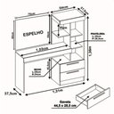 Ver imagem 4 de Penteadeira com Espelho Freijó Flex Notável Móveis