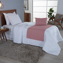 Ver imagem 1 de Kit 3 Peças Peseira de Cama Solteiro Comfort com Almofada Cheia Microfibra (Rosa)