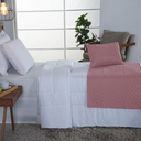 Ver imagem 4 de Kit 3 Peças Peseira de Cama Solteiro Comfort com Almofada Cheia Microfibra (Rosa)