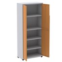 Ver imagem 2 de Armário Alto 2 Portas Pandin 80 Cm (largura) Inmetro Estrutura Aço Cinza e Portas Laranjas C/