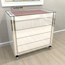 Ver imagem 2 de Cômoda ILHA P/ CLOSET LUXO | VIDRO BRANCO c/ Porta joias em veludo VERMELHO Com16VB-VV CAMARIM MÓVEI