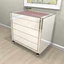 Ver imagem 5 de Cômoda ILHA P/ CLOSET LUXO | VIDRO BRANCO c/ Porta joias em veludo VERMELHO Com16VB-VV CAMARIM MÓVEI