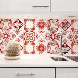 Adesivo de Azulejo Vermelho Santana 15x15 cm 18un - 3