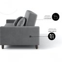 Ver imagem 5 de Sofá Cama Oslo 4 Lugares Reclinável 204cm Grafite Suede Cia Lar