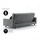 Ver imagem 6 de Sofá Cama Oslo 4 Lugares Reclinável 204cm Grafite Suede Cia Lar