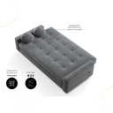 Ver imagem 3 de Sofá Cama Oslo 4 Lugares Reclinável 204cm Grafite Suede Cia Lar