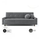 Ver imagem 4 de Sofá Cama Oslo 4 Lugares Reclinável 204cm Grafite Suede Cia Lar