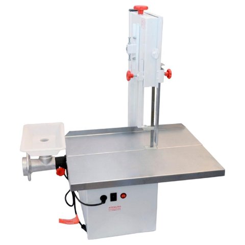 Serra Fita Mesa Móvel Bigolar 2,06m Inox com Moedor Boca 10 1/2CV Bivolt