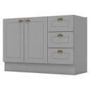 Ver imagem 1 de Balcao Pia 2 Portas 3 Gavetas 120 Cm C353 Americana Cinza Henn