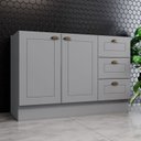 Ver imagem 2 de Balcao Pia 2 Portas 3 Gavetas 120 Cm C353 Americana Cinza Henn