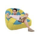 Ver imagem 2 de Poltrona Paloma Escritório Sala Pé Plástico Suede Amarelo e Suede Azul Turquesa - Dominic Decor