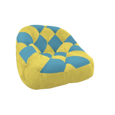 Poltrona Paloma Escritório Sala Pé Plástico Suede Amarelo e Suede Azul Turquesa - Dominic Decor