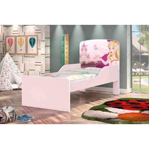 Cama Infantil NIC Princesa Com Colchão 100% MDF Cor Rosa JA