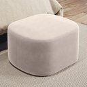 Ver imagem 2 de Kit 2 Puffs Decorativos Orgânico para Living Quarto 70cm Doha W01 Suede Bege - Lyam Decor