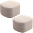 Ver imagem 1 de Kit 2 Puffs Decorativos Orgânico para Living Quarto 70cm Doha W01 Suede Bege - Lyam Decor