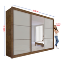 Ver imagem 5 de Guarda Roupa com Espelho Casal 3 Portas 6 Gavetas 100% Mdf Miami