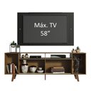 Ver imagem 5 de Rack Madesa Cancun e Painel para Tv até 58 Polegadas com Pés - Preto/rustic 7kd8