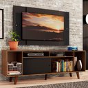 Ver imagem 1 de Rack Madesa Cancun e Painel para Tv até 58 Polegadas com Pés - Preto/rustic 7kd8