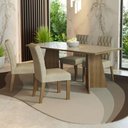 Ver imagem 1 de Conjunto Sala de Jantar Mesa Tampo de Vidro 4 Cadeiras Rustic/crema/imperial Harper Madesa