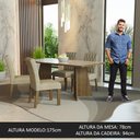 Ver imagem 3 de Conjunto Sala de Jantar Mesa Tampo de Vidro 4 Cadeiras Rustic/crema/imperial Harper Madesa