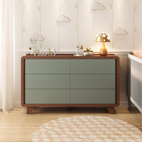 Cômoda Infantil 6 Gavetas 100% Mdf Premium Mabel