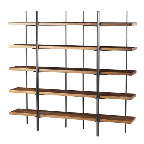 Estante Partition Cor Rustic Brown com Estrutura em Aço Grafite 200m - 46388