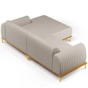 Ver imagem 7 de Sofá 6 Lugares com Chaise Direito Para Sala de Estar Molino 350cm D02 Linho Bege C-107 - Lyam