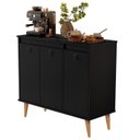 Ver imagem 1 de Buffet / Balcão Ja Estilo Retrô com Pés em Madeira Maciça Cor Preto Jm