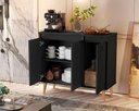 Ver imagem 3 de Buffet / Balcão Ja Estilo Retrô com Pés em Madeira Maciça Cor Preto Jm