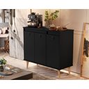 Ver imagem 2 de Buffet / Balcão Ja Estilo Retrô com Pés em Madeira Maciça Cor Preto Jm