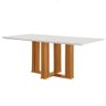 Mesa Lj Moveis Florenca 1,80x0,90 4mm Chf 6 Cd-lj - - Tec164 Castanho Cinamomo Laka Cor: Off White - 2