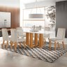 Mesa Lj Moveis Florenca 1,80x0,90 4mm Chf 6 Cd-lj - - Tec164 Castanho Cinamomo Laka Cor: Off White - 4