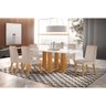 Mesa Lj Moveis Florenca 1,80x0,90 4mm Chf 6 Cd-lj - - Tec164 Castanho Cinamomo Laka Cor: Off White - 1