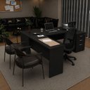 Ver imagem 5 de Conjunto Mesa Pedestal em L + Cadeira de Escritório Ergonômica Netmobil