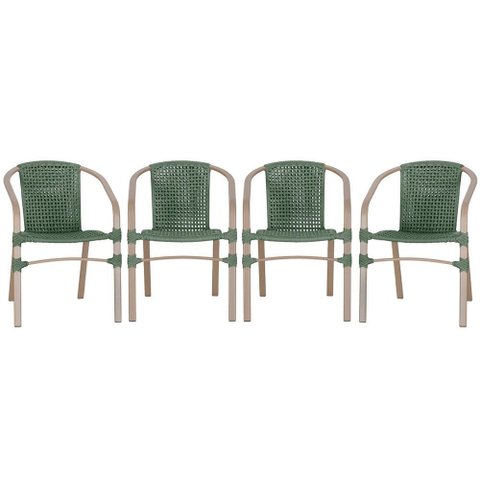 04 Cadeiras Floripa Aluminio Pintura Fendi, Corda Nautica Trama Original