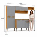 Ver imagem 4 de Cozinha Compacta 9 Portas 1 Gaveta Puxador de Madeira Alana Cinamomo/Cinza Espresso Móveis