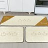 Jogo de Tapetes para Cozinha Antiderrapante Xícaras Capacho Passadeira Bordado Peludo Palha - 2