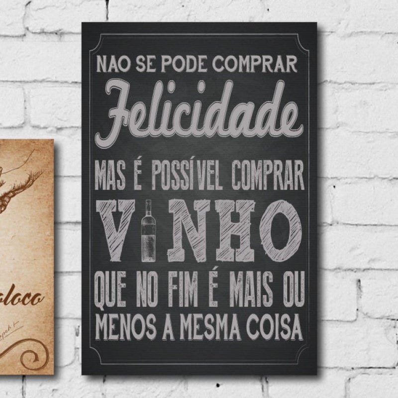 Kit de Placas Adesivadas Frases - Vinho - 5