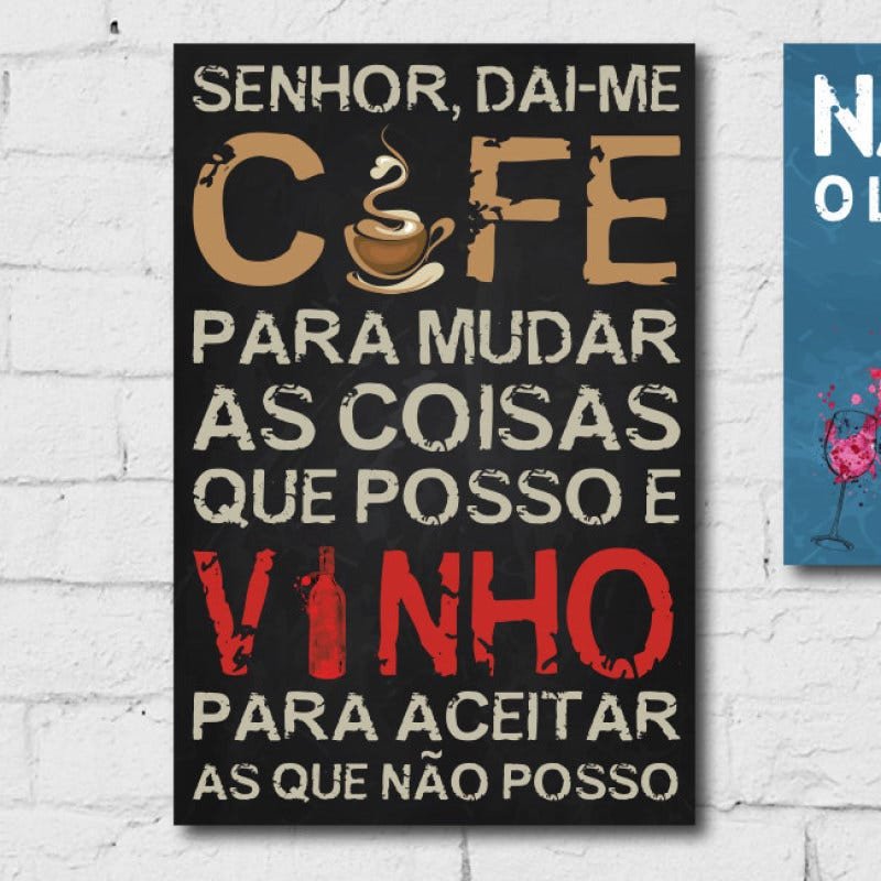 Kit de Placas Adesivadas Frases - Vinho - 6