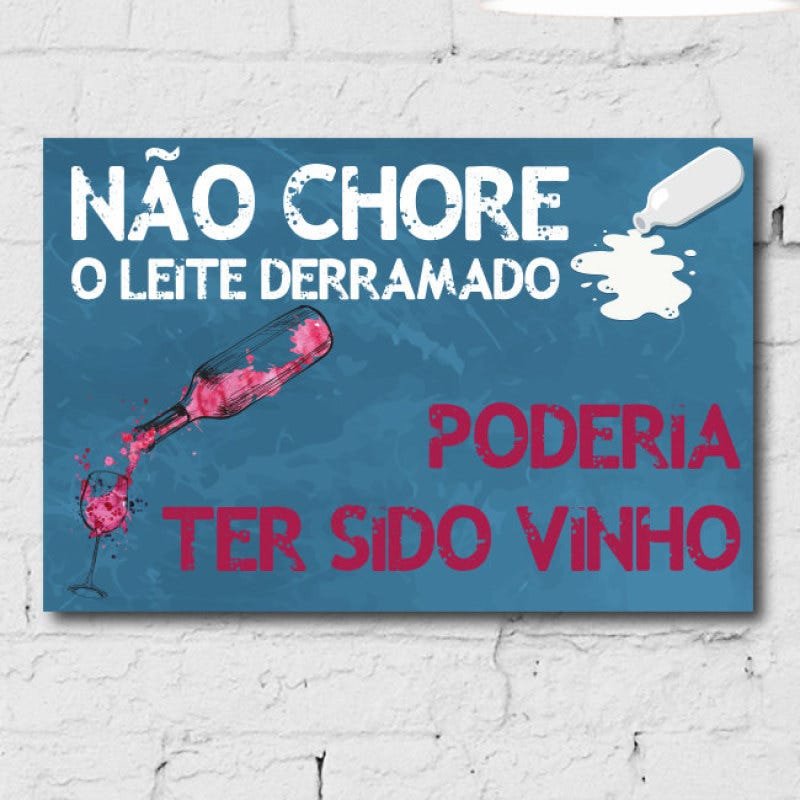 Kit de Placas Adesivadas Frases - Vinho