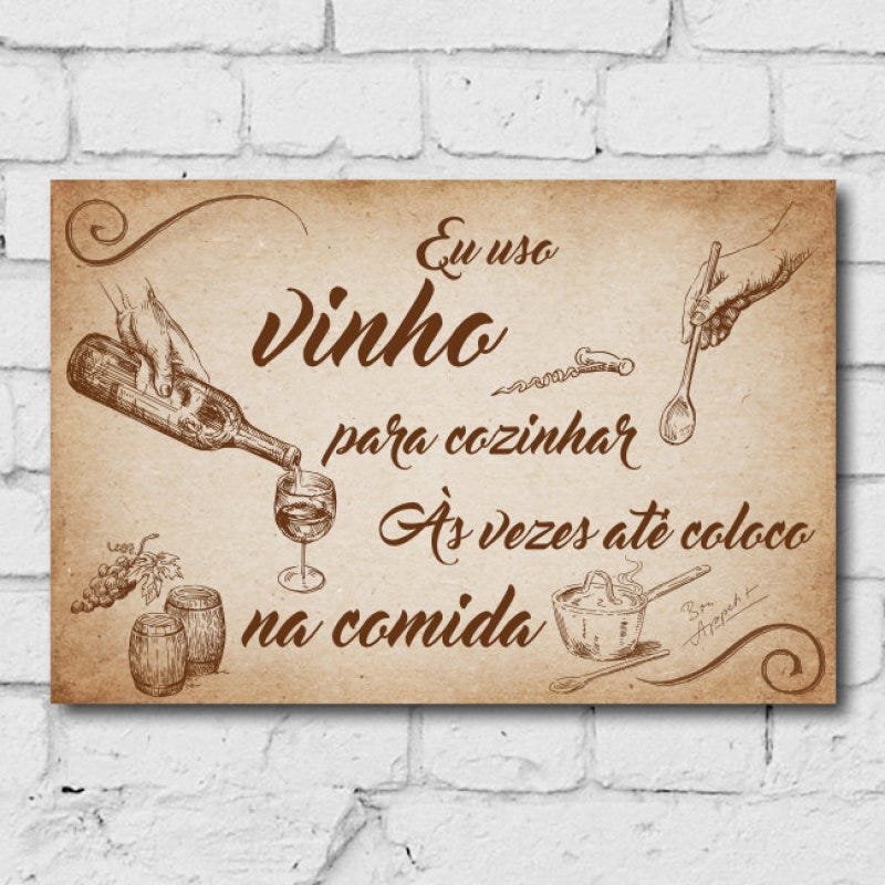 Kit de Placas Adesivadas Frases - Vinho - 2